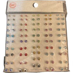 Walmart Wonder Nation 50 Pairs Hypo-Allergenic Stud Pierced Earrings
